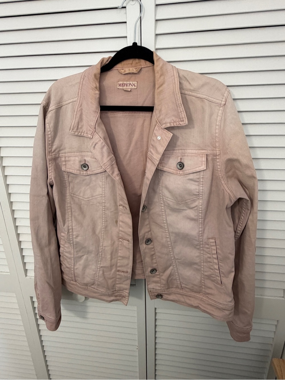 Merona Women's Light Pink Denim Jacket Size XL